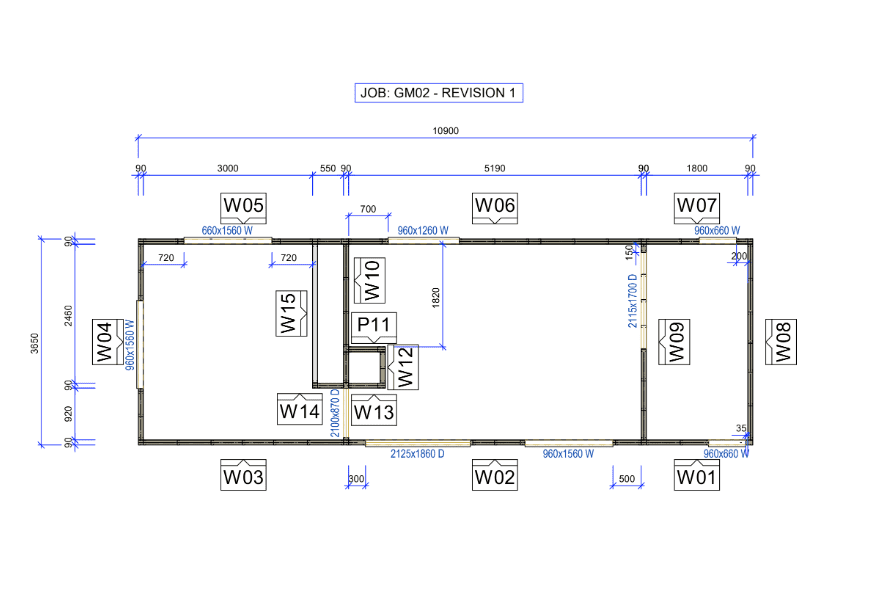 10.9m portable home plans